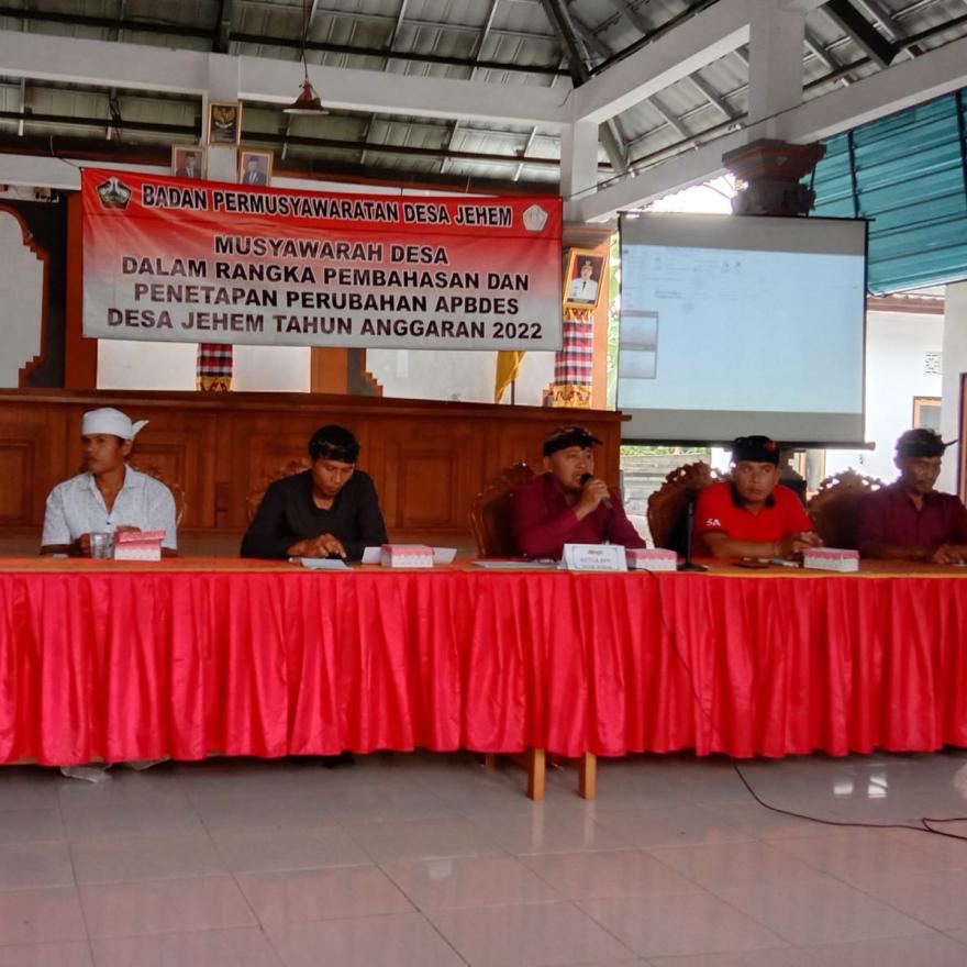 Musyawarah Desa Pembahasan dan Persetujuan tentang Perubahan RKP Desa Th. 2022 dan APBDES Perubahan 